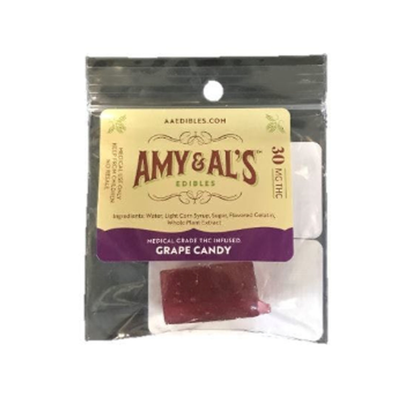 Amy & Al's Edibles Grape Hard Candy 30mg Leafly